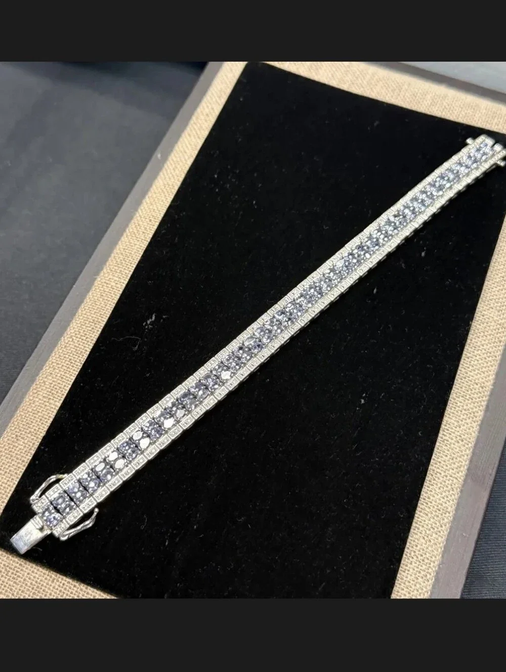 Sterling Silver Bondi Blue Tanzanite & Diamond Accent Bracelet 7.5
